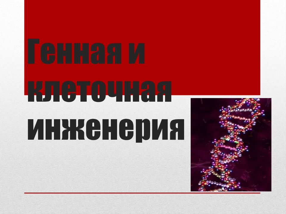 Генная и клеточная инженерия