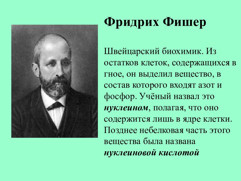 Нуклеиновые кислоты ученые. Фишер биохимик. Швейцарским биохимиком Фридрихом Мишером.