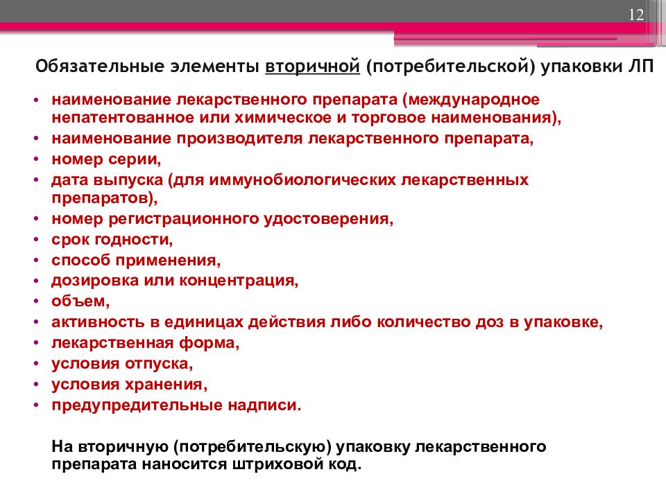 Вторичная маркировка. Элементы упаковки лекарственных препаратов. Элементы потребительской упаковки. Обязательные элементы упаковки. Вторичная потребительская упаковка лекарственного препарата.