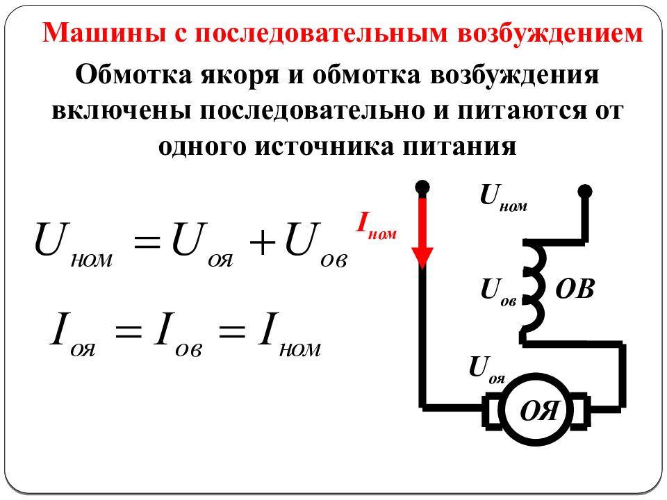 Схемы подключения обмоток возбуждения двигателя