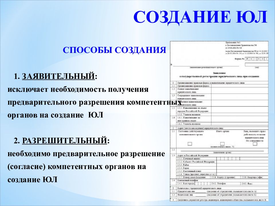 Предварительное разрешение. Разрешительный способ создания. Разрешительный и заявительный порядок создания. Заявительный лист. Заявительный.