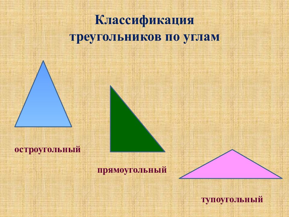 Начертить прямоугольный остроугольный тупоугольный треугольники. Остроугольный треугольник.