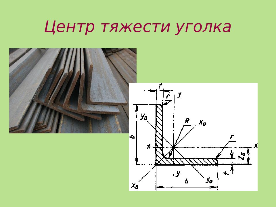 Центр тяжести неправильной фигуры. Центр тяжести уголка 50х50х5. Координаты центра тяжести уголка. Центр тяжести сечения уголка. Уголок 50х5 центр тяжести.