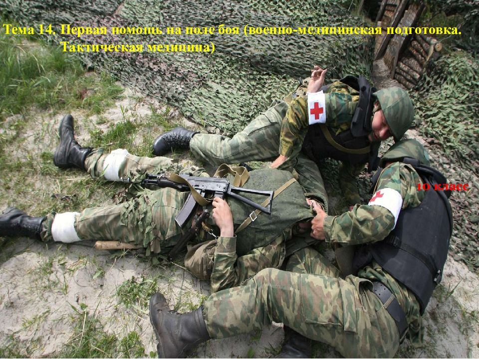 10 класс Тема 14. Первая помощь на поле боя ( в оенно-медицинская