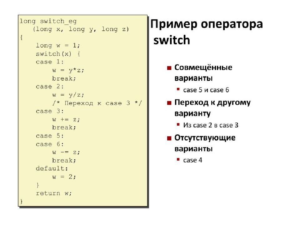 Программа представление. Образ оператора пример. Long пример данных.