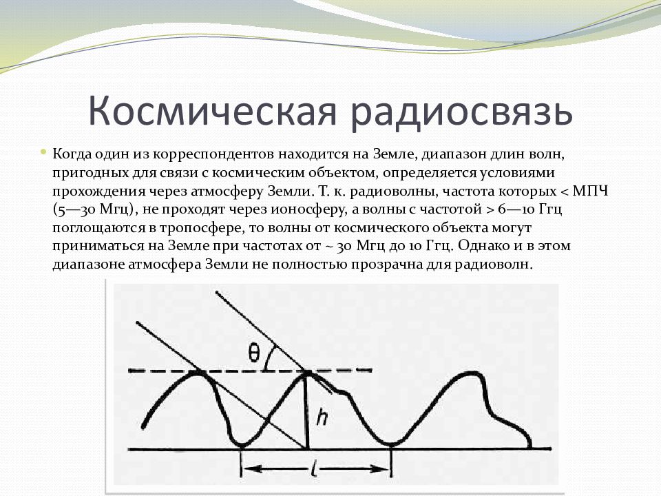 Космическая радиосвязь презентация