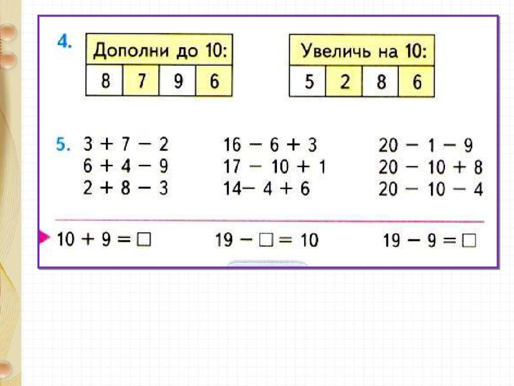 Случаи сложения и вычитания основанные на знании нумерации чисел 1 класс школа россии презентация