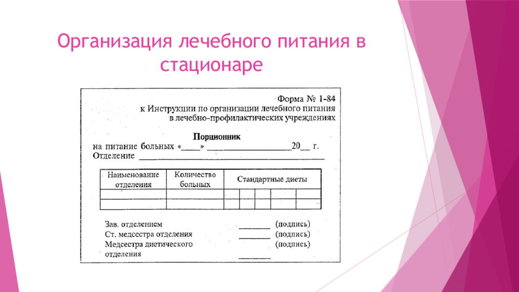 Порционное требование образец