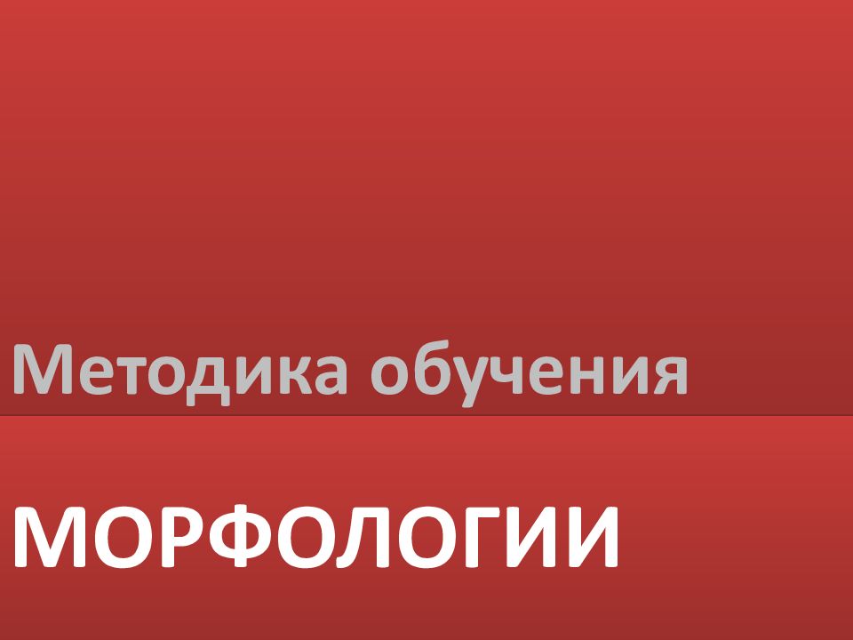 морфологии
