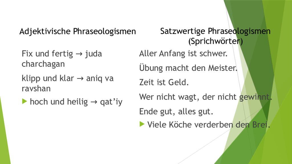 Phraseologismen im Deutschen