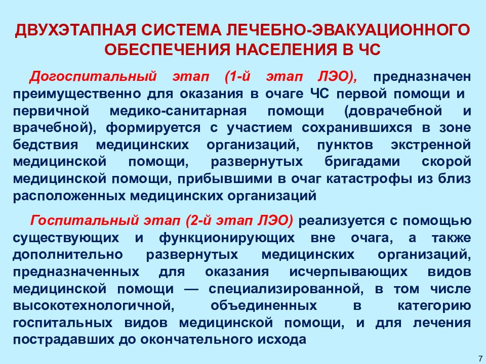 Оказать система. Двухэтапная система лечебно-эвакуационного обеспечения. Лечебно-эвакуационное обеспечение пострадавших в чрезвычайных. Система лечебно-эвакуационного обеспечения в ЧС. Двухэтапная система оказания медицинской помощи.