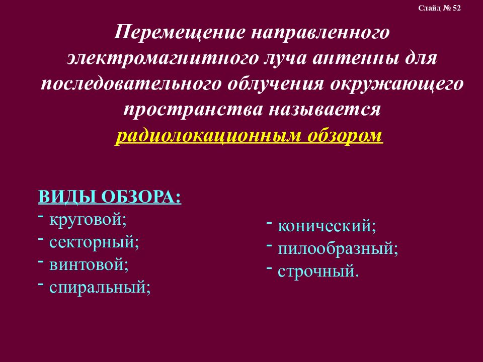 Методы обзора. Виды обзора пространства. Метод обзора пространства. Способы обзора пространства. №9. объясните, в чем заключаются принципы радиолокации?.