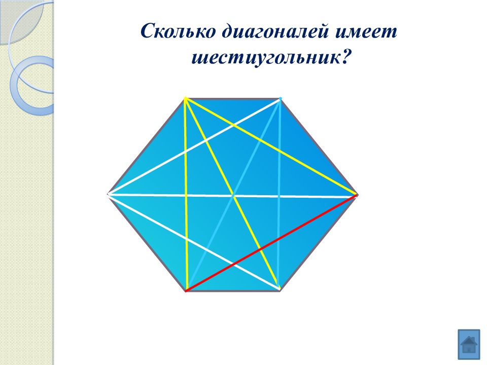 Сколько диагоналей можно провести в семиугольнике с рисунком